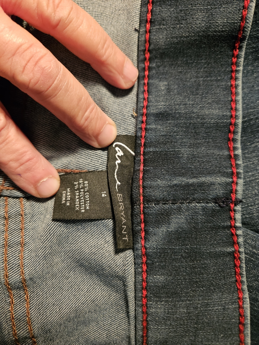 Lane Bryant Women's  Dark Blue Jeans with Red Stitching